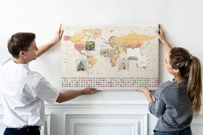 Korková nástenka mapa sveta