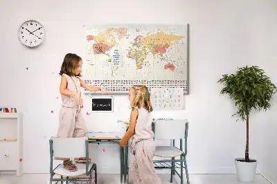 Korková nástenka mapa sveta