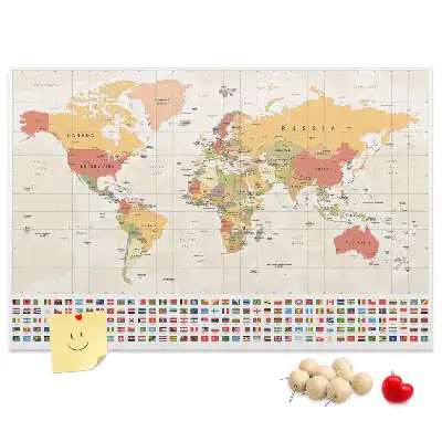 Korková nástenka mapa sveta