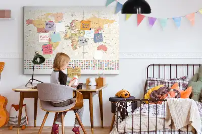 Korková nástenka mapa sveta