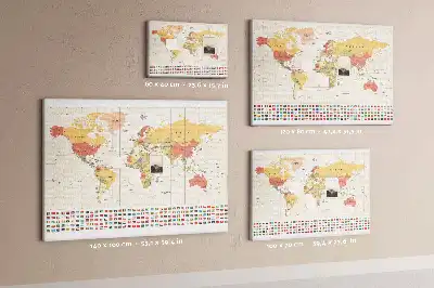 Korková nástenka mapa sveta