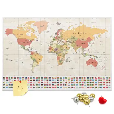 Korková nástenka mapa sveta