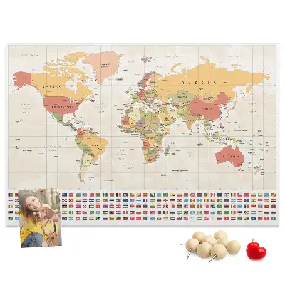 Korková nástenka mapa sveta