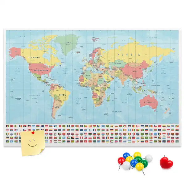 Nástenka do detskej izby Geografia mapa sveta