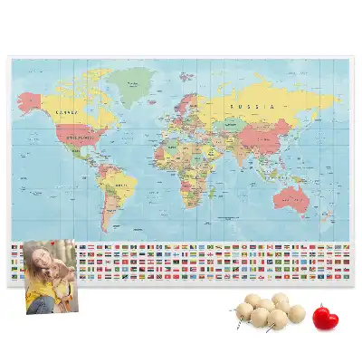 Nástenka do detskej izby Geografia mapa sveta