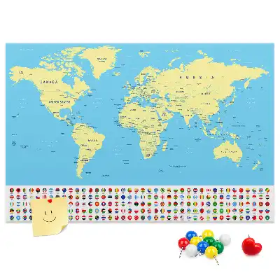 Korková nástenka Klasická mapa sveta
