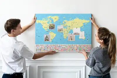 Korková nástenka Klasická mapa sveta