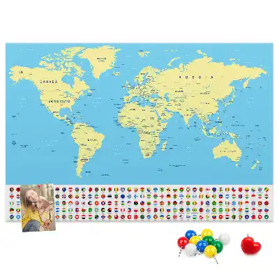 Korková nástenka Klasická mapa sveta