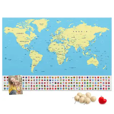 Korková nástenka Klasická mapa sveta