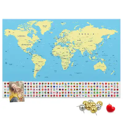 Korková nástenka Klasická mapa sveta