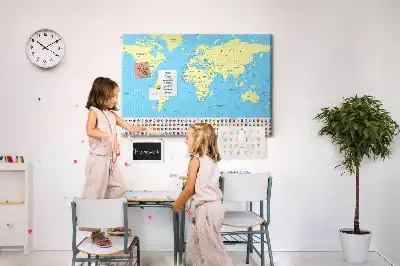Korková nástenka Klasická mapa sveta