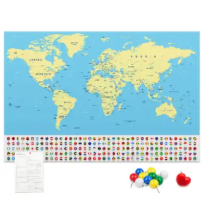 Korková nástenka Klasická mapa sveta
