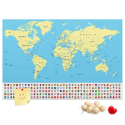 Korková nástenka Klasická mapa sveta