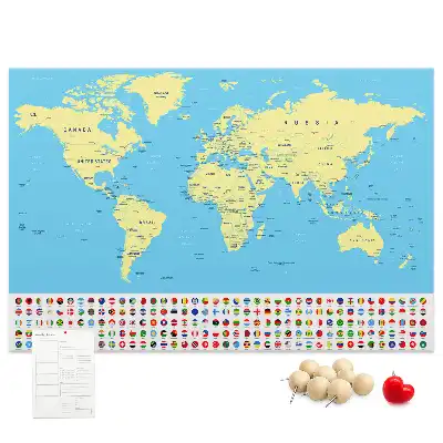 Korková nástenka Klasická mapa sveta