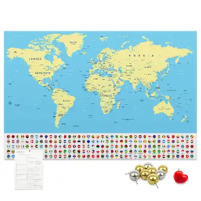 Korková nástenka Klasická mapa sveta