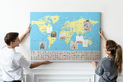 Korková nástenka Klasická mapa sveta