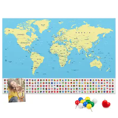 Korková nástenka Klasická mapa sveta