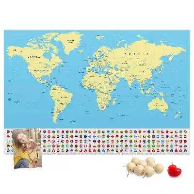 Korková nástenka Klasická mapa sveta