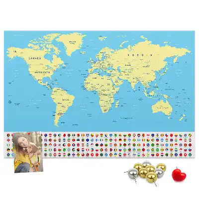 Korková nástenka Klasická mapa sveta