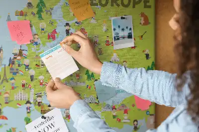 Korková nástenka Mapa sveta s vlajkami