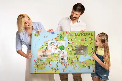 Korková nástenka Mapa sveta s vlajkami