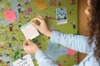Korková nástenka Mapa sveta s vlajkami
