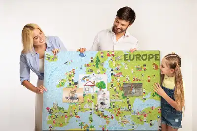 Korková nástenka Mapa sveta s vlajkami