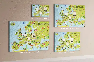 Korková nástenka Mapa sveta s vlajkami