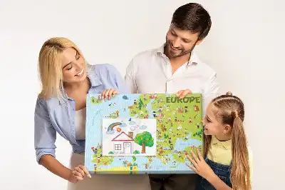 Korková nástenka Mapa sveta s vlajkami