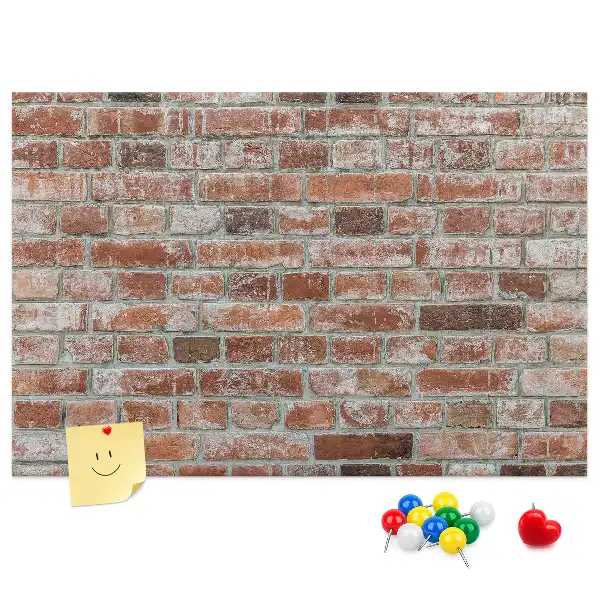 Korková nástenka s motívom tehlového múru