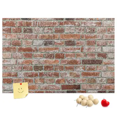 Korková nástenka s motívom tehlového múru