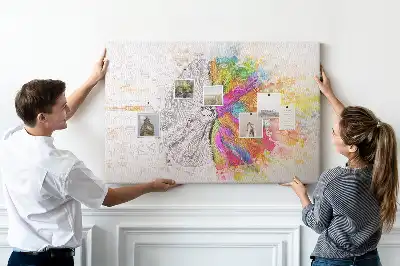 Nástenka do detskej izby Kreatívna myseľ s grafikou