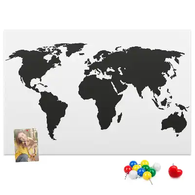 Nástenka do detskej izby Tmavý obrys kontinentov