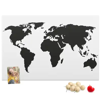 Nástenka do detskej izby Tmavý obrys kontinentov