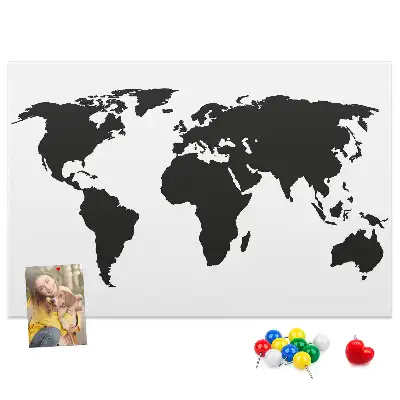 Nástenka do detskej izby Tmavý obrys kontinentov