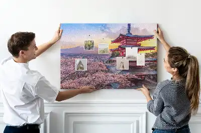 Korková nástenka Japonské staviteľstvo