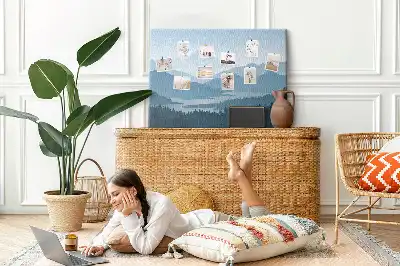 Nástenka do detskej izby s motívom panorámy horského pásma