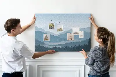 Nástenka do detskej izby s motívom panorámy horského pásma