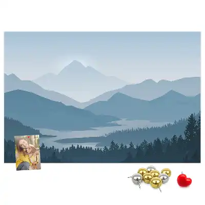 Nástenka do detskej izby s motívom panorámy horského pásma