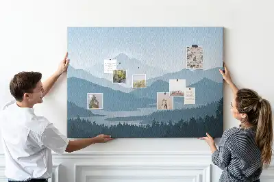 Nástenka do detskej izby s motívom panorámy horského pásma