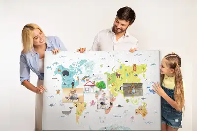 Korková nástenka Zvieratá na kontinentoch