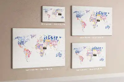 Nástenka do detskej izby s mapou sveta a štátnymi hranicami