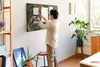Korková nástenka s motívom džungľových listov
