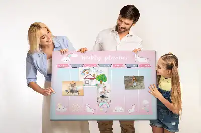 Týždenný plánovač na stenu do detskej izby Jednorožce