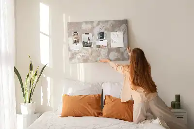 Korková nástenka Malé biele kvety