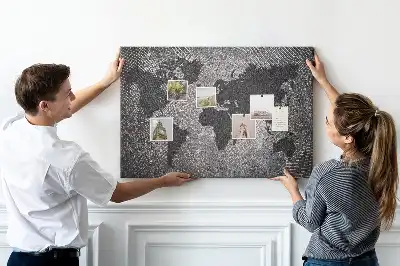 Korková nástenka s motívom minimalistického betónového sveta