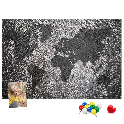 Korková nástenka s motívom minimalistického betónového sveta