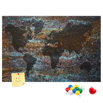 Korková nástenka Mapa sveta hrdzavá