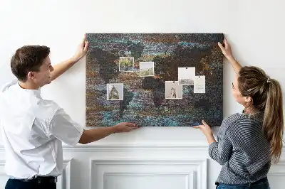 Korková nástenka Mapa sveta hrdzavá