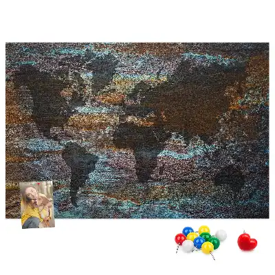 Korková nástenka Mapa sveta hrdzavá